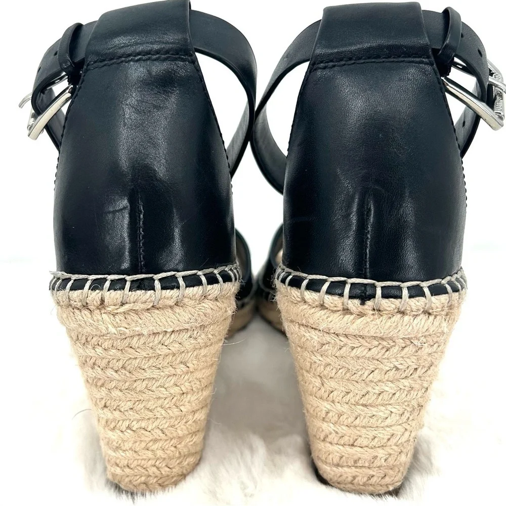 VINCE CAMUTO Women’s Size 10 Black Leera Espadrille Wedge Sandal